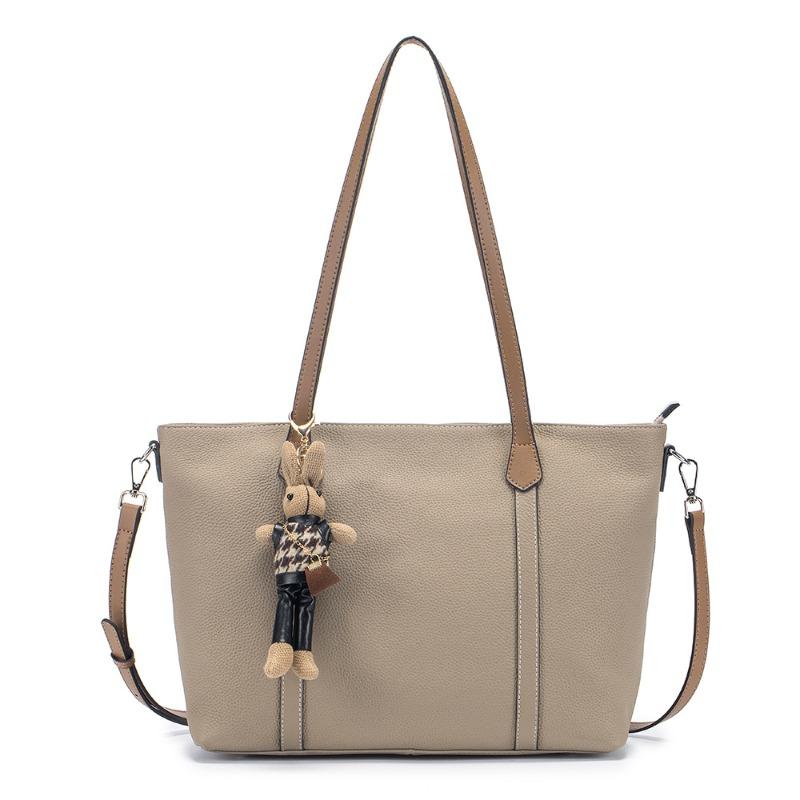 Leather fashionable high-value large-capacity bag women's new simple shoulder portable commuter bag versatile tote bag