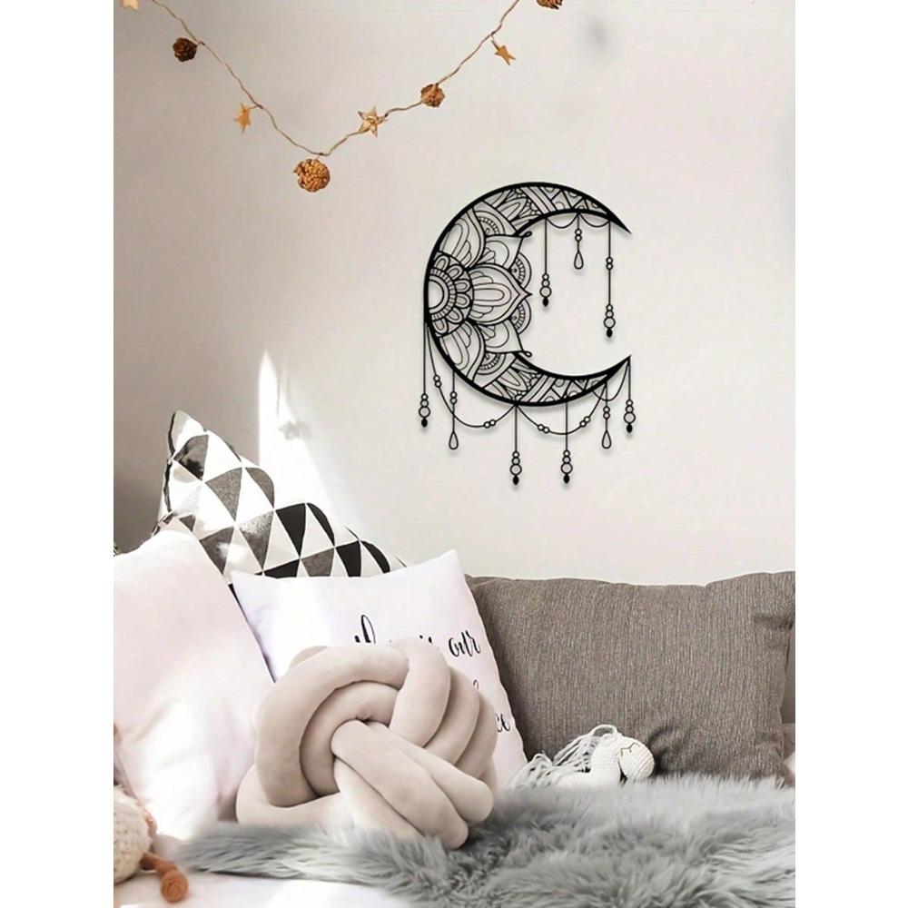 Metal Mandala Moon Wall Art Boho Home Decor Sculpture Gift Wedding