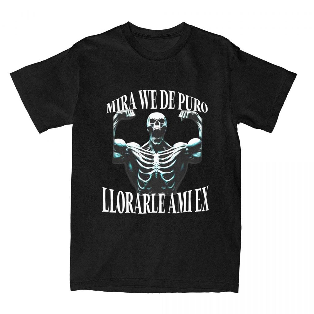 Levanto Fierros Porque: Calacas Chidas Gym T-Shirt Men's Fashion Skeleton Fitness Exercise Tee Tops Husband Daddy Novelty Gifts