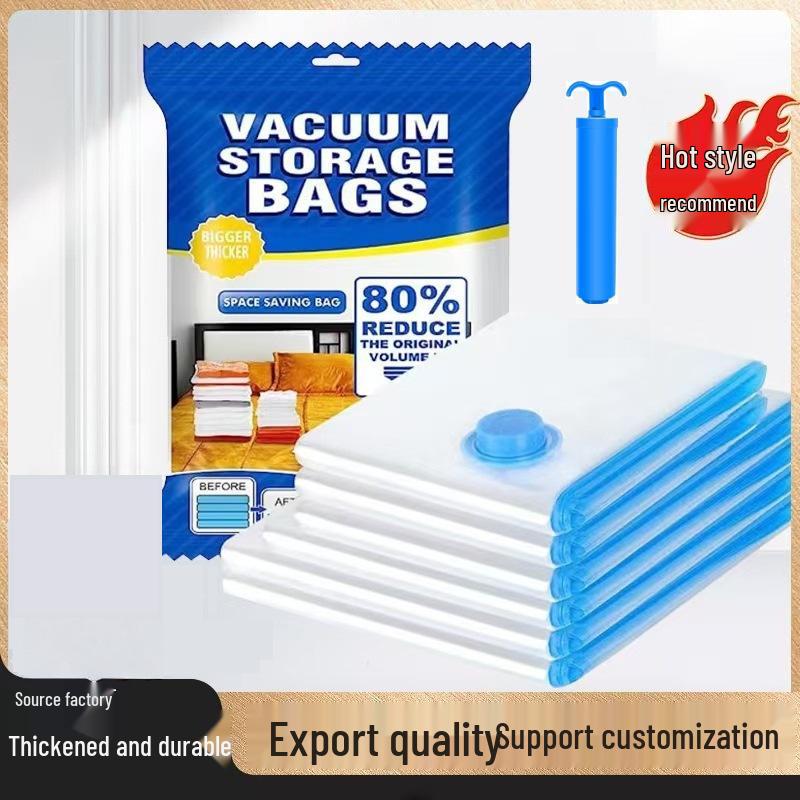 Thickened Transparent Blue Vacuum Storage Bags for Clothes and Quilts