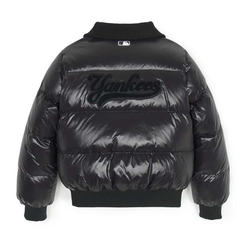 MLB Unifarbene Bequeme Polo-Kragen Langarm Daunenjacke Damen Oberbekleidung Schwarz 3FDJB1346-50BKS
