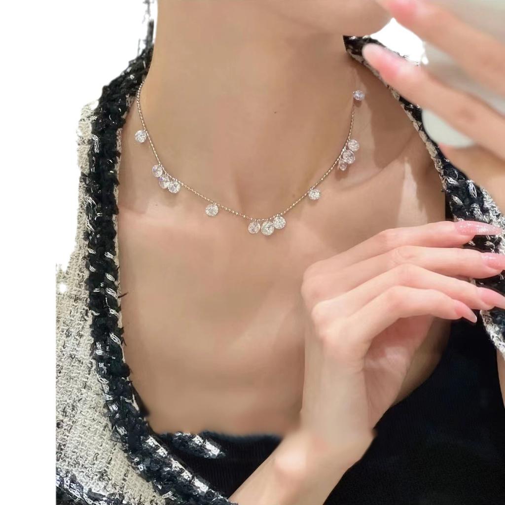 Tears Broken Galaxy Light Luxury Versatile Necklace Niche Super Flash Diamond Zircon Clavicle Chain Female