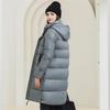 Women Autumn Winter Soild Color Thicken Outwear Cotton Padded Hooded Warm Long Jacket Coat