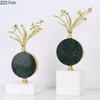Creative Gold-plated Alloy Flower Ornaments Desk Decoration Modern Crafts Golden Flower Crystal Sculpture Room Aesthetics Decor