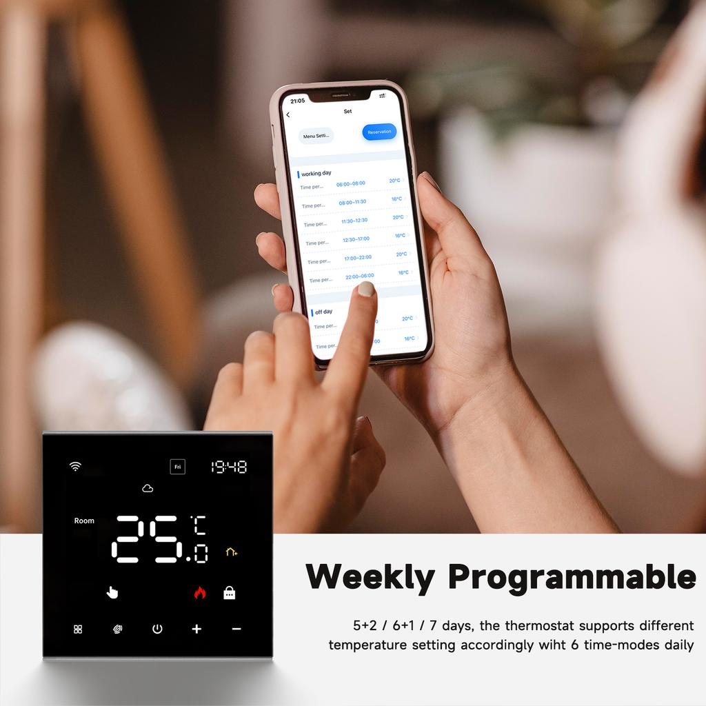 Tuya Smart Home Wifi Heating Thermostat Floor Heating Water Gas Boiler Temperature Thermoregulator Google Home Alexa Alice