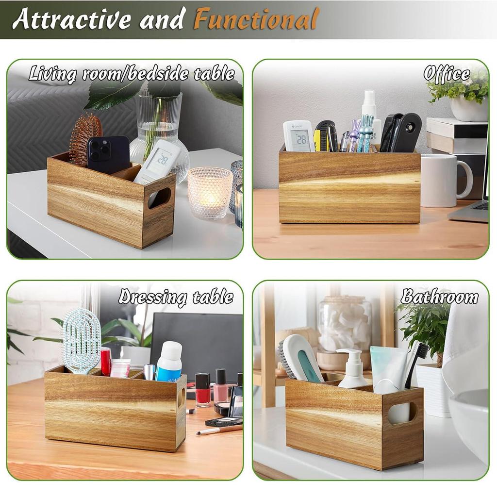Wooden Desktop Storage Box with Handle - Simple Cutlery and Miscellaneous Organizer (2025)
