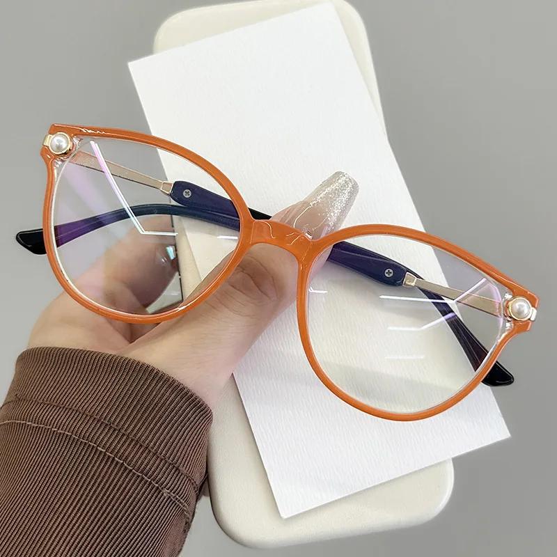 Fashion Pearl Anti Blue Light Reading Glasses for Women Elderly Presbyopia Computer Reader +1.0 +1.5 +2.0 +2.5