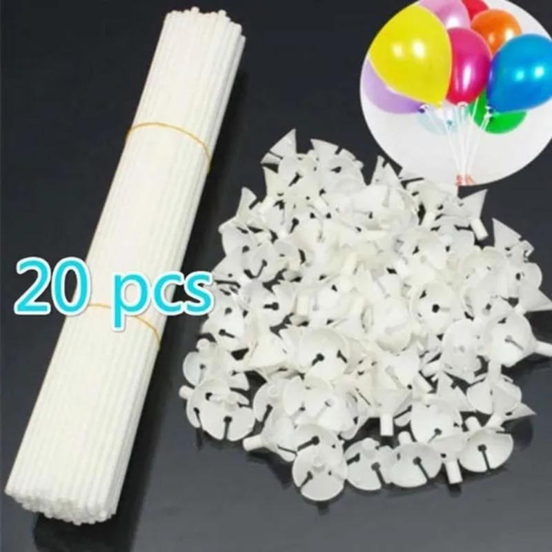 

20 Pcs/set Balloon Holder Sticks Plastic Balloon Prop Rods Birthday Party Decorations Supplie one size белый