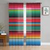 Mexican Stripes Colorful Stripes Sheer Curtains for Living Room Decoration Window Curtain Kitchen Tulle Voile Organza Drapes