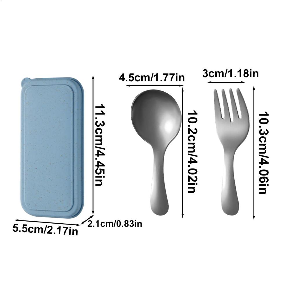 Travel Fork And Spoon Set Small Forks And Spoons Silverware Set Stainless Steel Reusable Cutlery Flatware With Storage Box For
