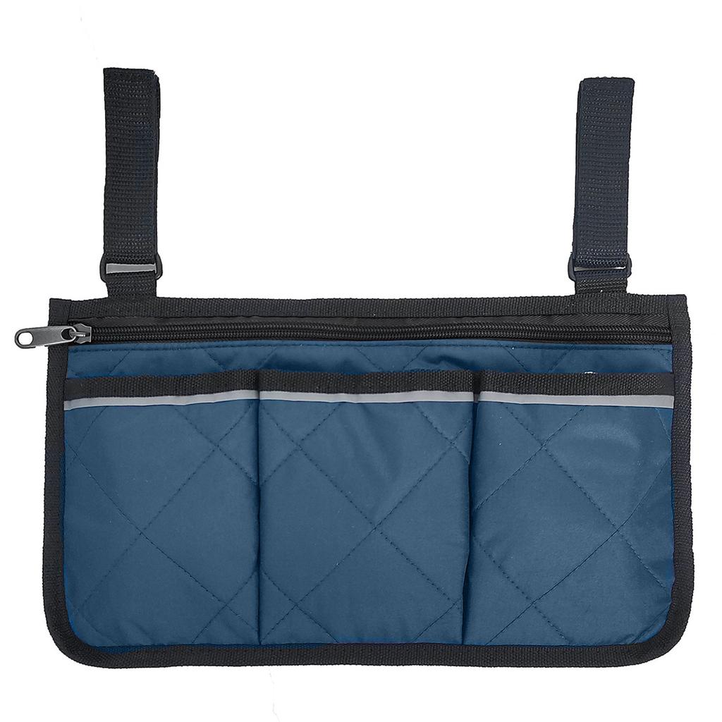 Wheelchair Bag Waterproof Pouch with Secure Reflective Strip Large Capacity Walker Storage Multifunctional