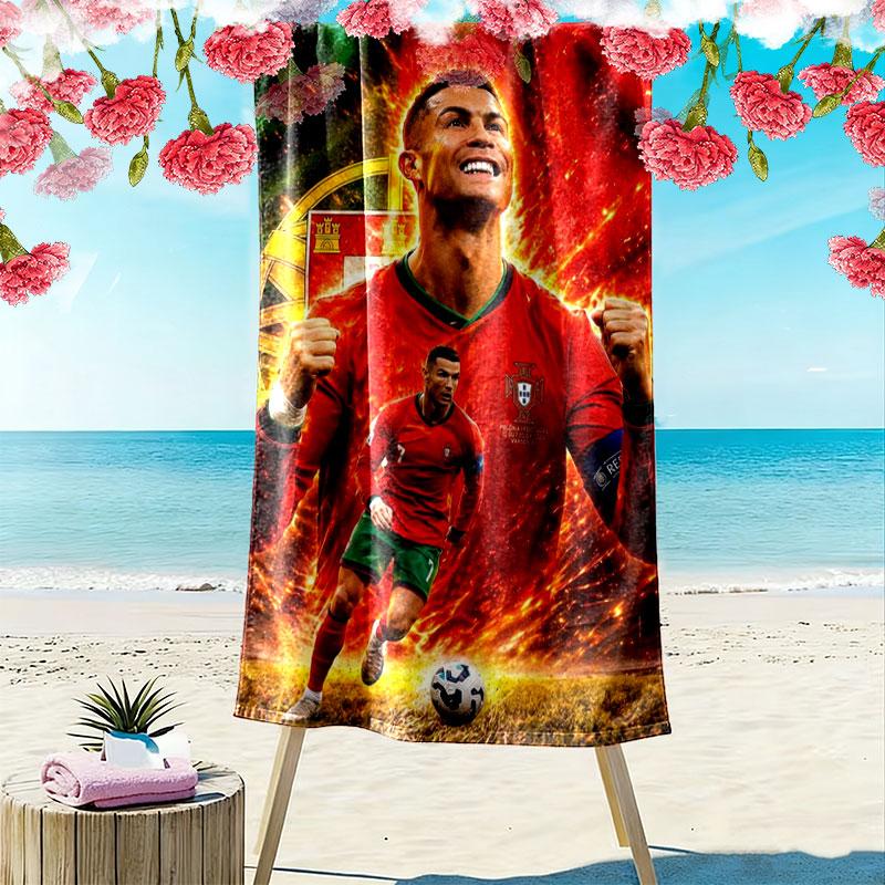 CR7 Print Beach Towel, Large Soft Quick Dry Towel for Beach Camping Swimming