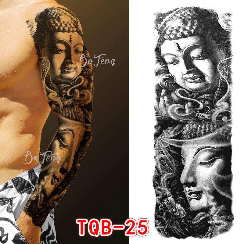 Waterproof Full Arm Floral Tattoo Stickers - Cross-Border Design for Europe & America