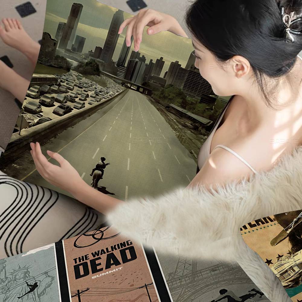 Classic Movie T-the W-walking D-dead Decorative Room Aesthetics Pillow Case Home Decor Bedroom Sofa Bed Couch Pillow Cover