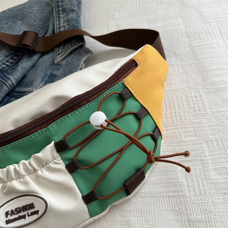 Harajuku retro kontrastowy kolor modna marka torba na klatkę piersiową damska niszowy design torba listonoszka męska sportowa rekreacyjna saszetka