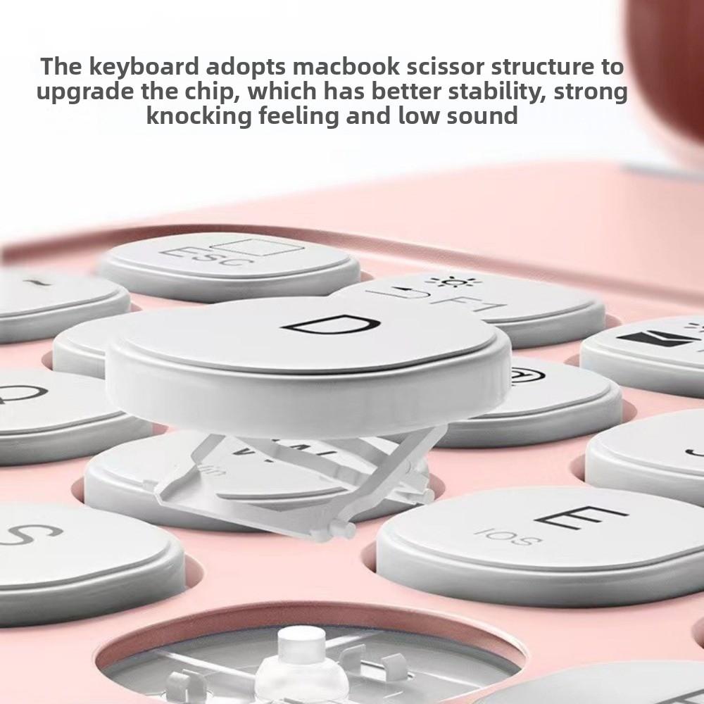 Leather Keyboard Case for iPad Air 5 Mini 6 with Bluetooth Touch Control 110 97 Inch Round Keycap M4 Cover