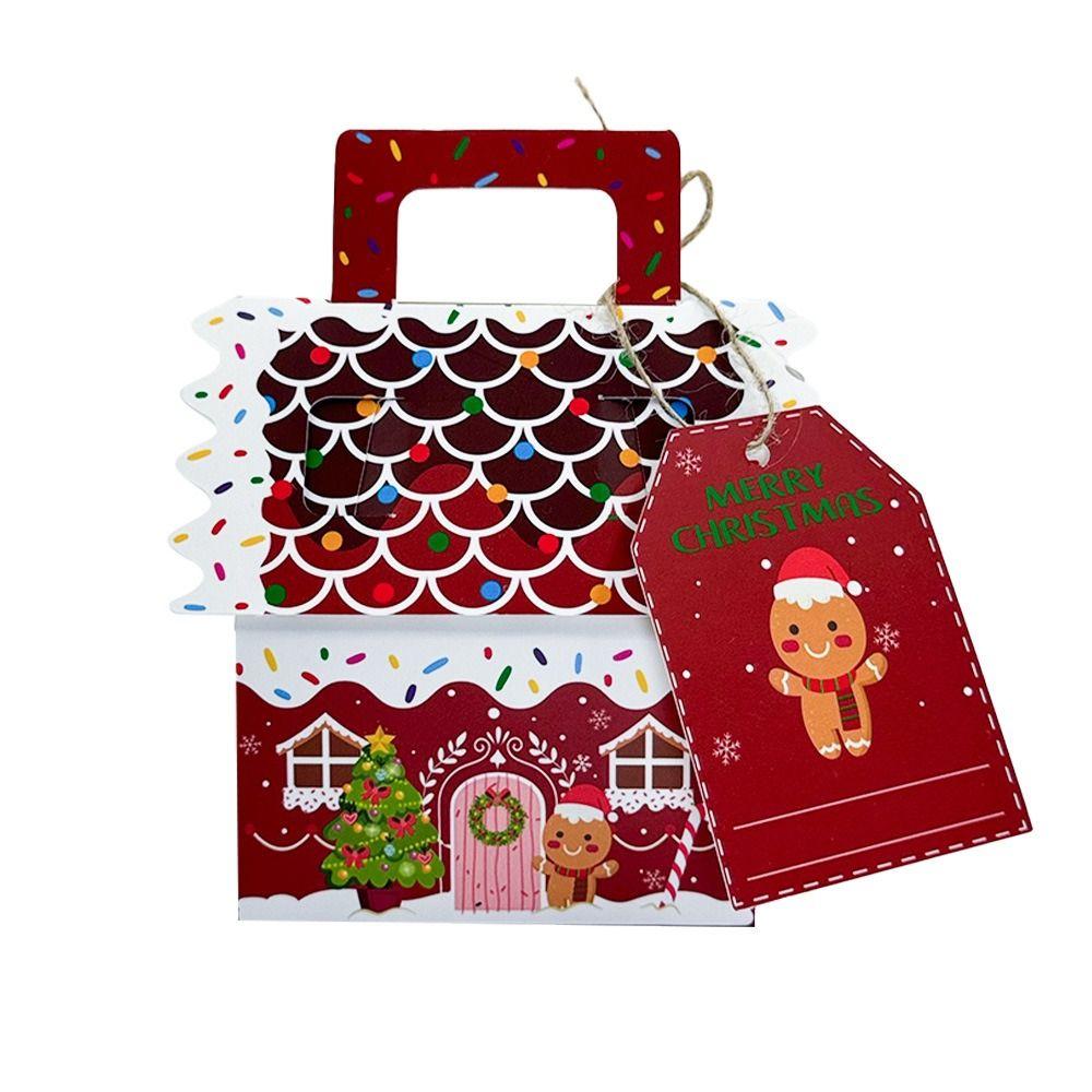 24 Pcs Kraft Paper Christmas Gift Boxes Presents Gable Cookie Candy Bags  Surprise Gift Packaging