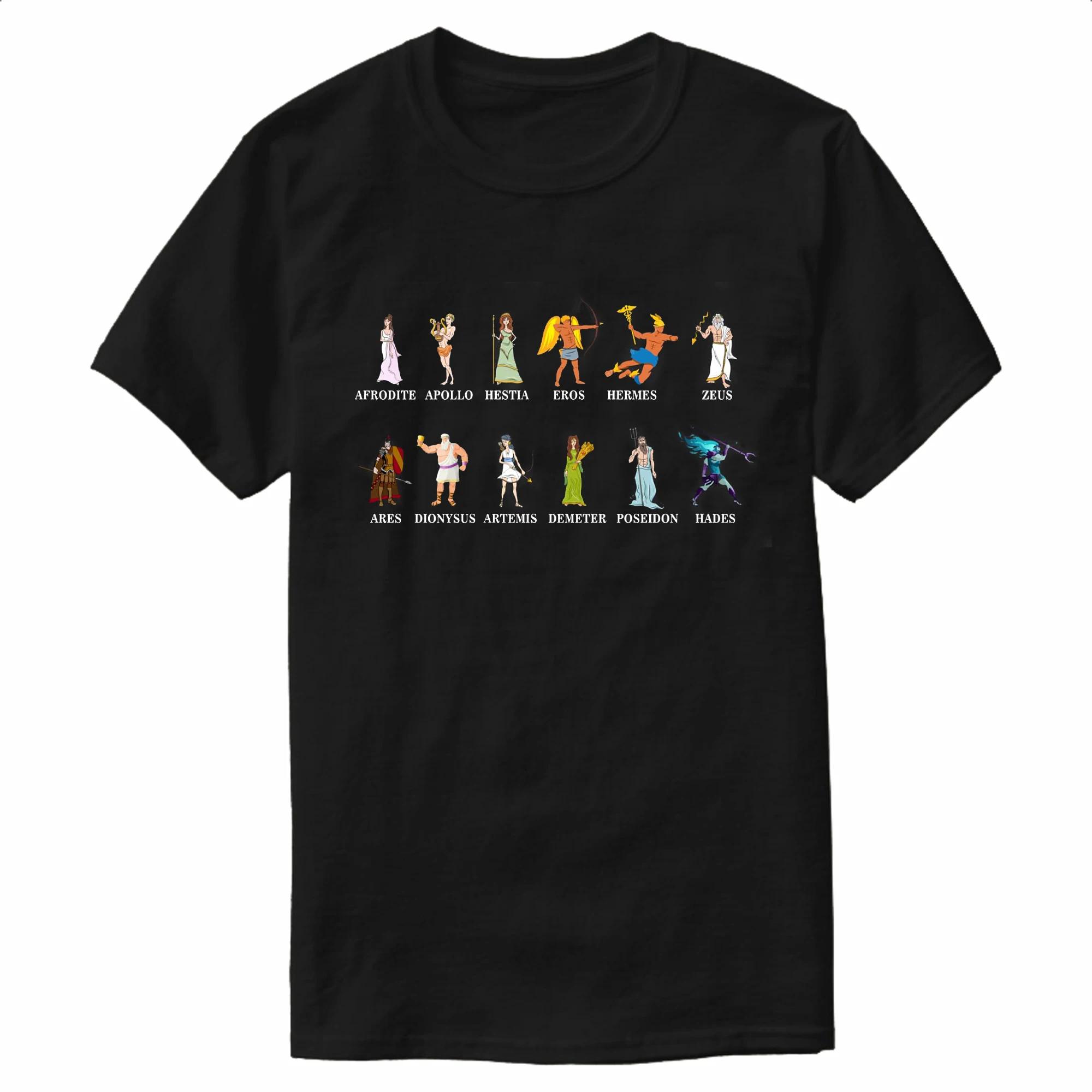 

Gods of Greece - Ancient Greek Gods T-Shirt 100% Cotton O-Neck Summer Short / Long Sleeve Casual Mens T-shirt Size S-3XL 4XL