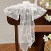 Pastoral Style Sweet Bow Headband Adjustable Ribbon Hair Strap Vintage Lace Hair Scarf  Women