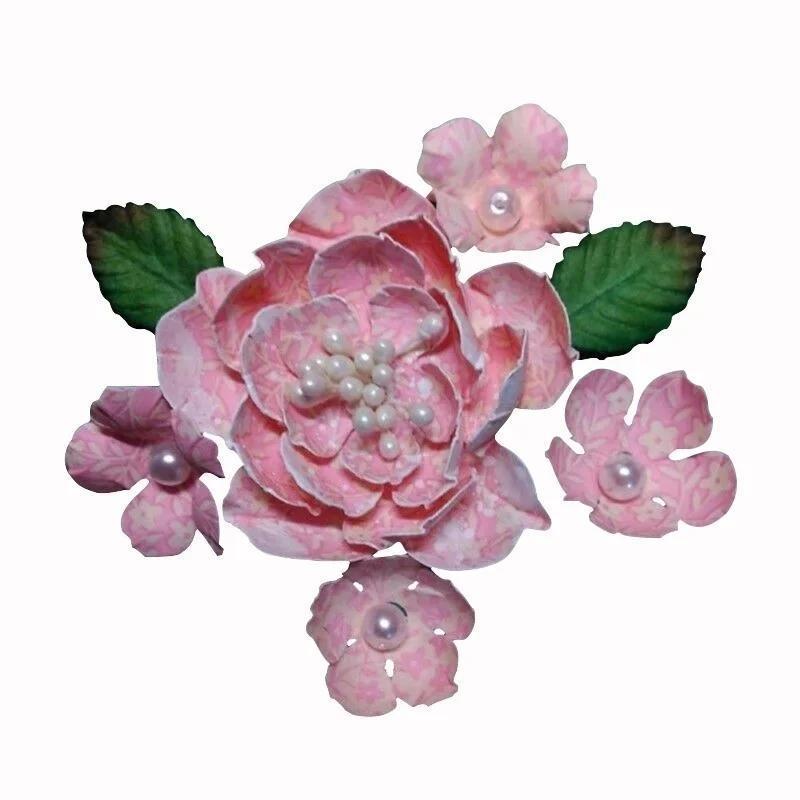 4Pcs Kitchen Baking Small Tools Peony Flowers Cake Fondant Plunger Cutter Decorating Baking Mold Cake Decor Accessories Supplies