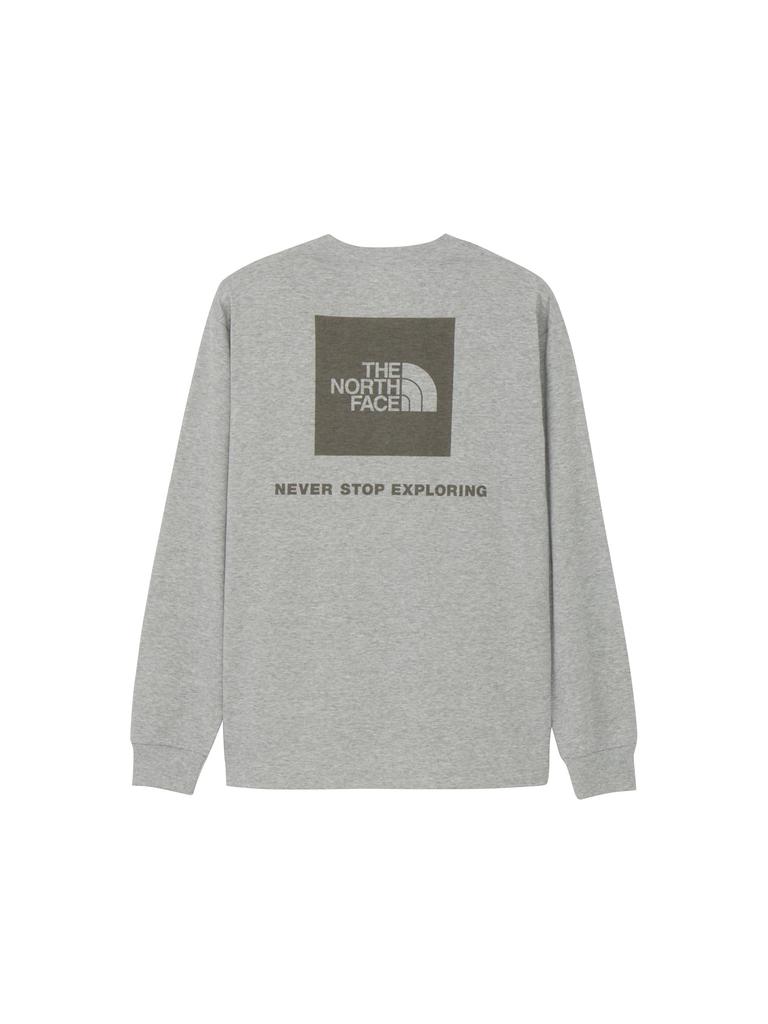 The North Face Long Sleeve Cut and Sew Back Square Logo Mix Size XL Tee, Gray/Gray,
