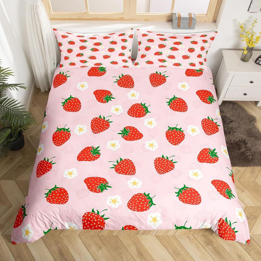 Bettwäsche-Set Digitaldruck Bequeme Bettbezüge für Wohnzimmer Schlafzimmer Dekoration, 1 Bettbezug und 2 Kissenbezüge mit Reißverschlüssen