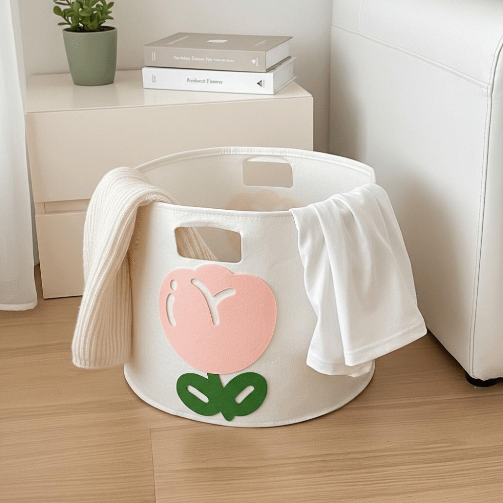 Non-woven Fabric Tulip Laundry Hamper Creative Design Large-Capacity Household Storage Cute Style Stylish Look Laundry Basket