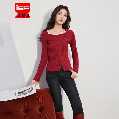 IEF 2025 Autumn French Gentle Slim Fit Knitted Top
