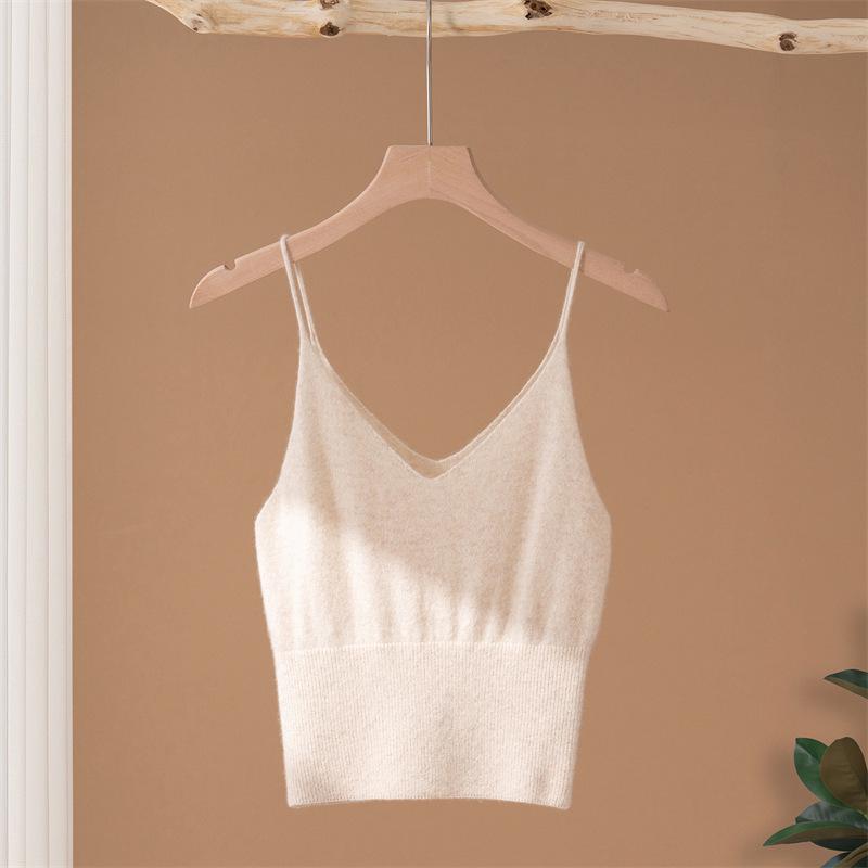 Women's Cashmere Camisole - 100% Pure Cashmere, Autumn/Winter, Slim Fit, Solid Color, Fashionable Knit Vest