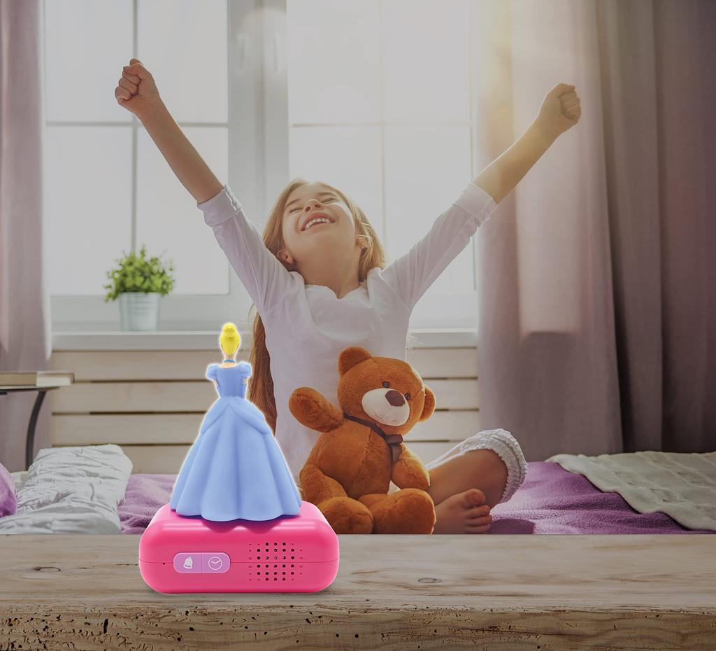 Lexibook Night Light Alarm Clock, Disney Princess Cinderella Digital Clock, Table Clock, RL800DP, Authentic