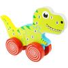 Wooden 3D Puzzle Dinosaur On Wheels To Pull