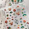 Chinese Red-crowned Crane Nail Stickers Xiangyun Phoenix 5D Self-adhesive Nail Art Stickers Chic Nail Art Decal Accessorie