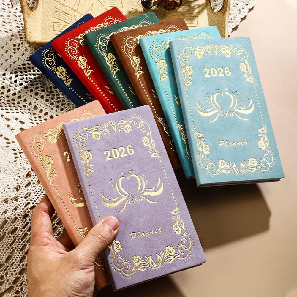 12 Months A6 Agenda Planning Notebook Pu Leather Office Work Planner To-do List Notebook Business