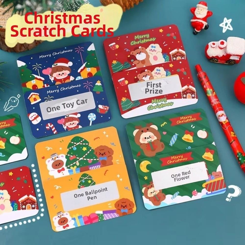 Cartoon Weihnachtskratzkarten zum Beschriften Kinder Weihnachtsbelohnungskarten Weihnachtsfeier