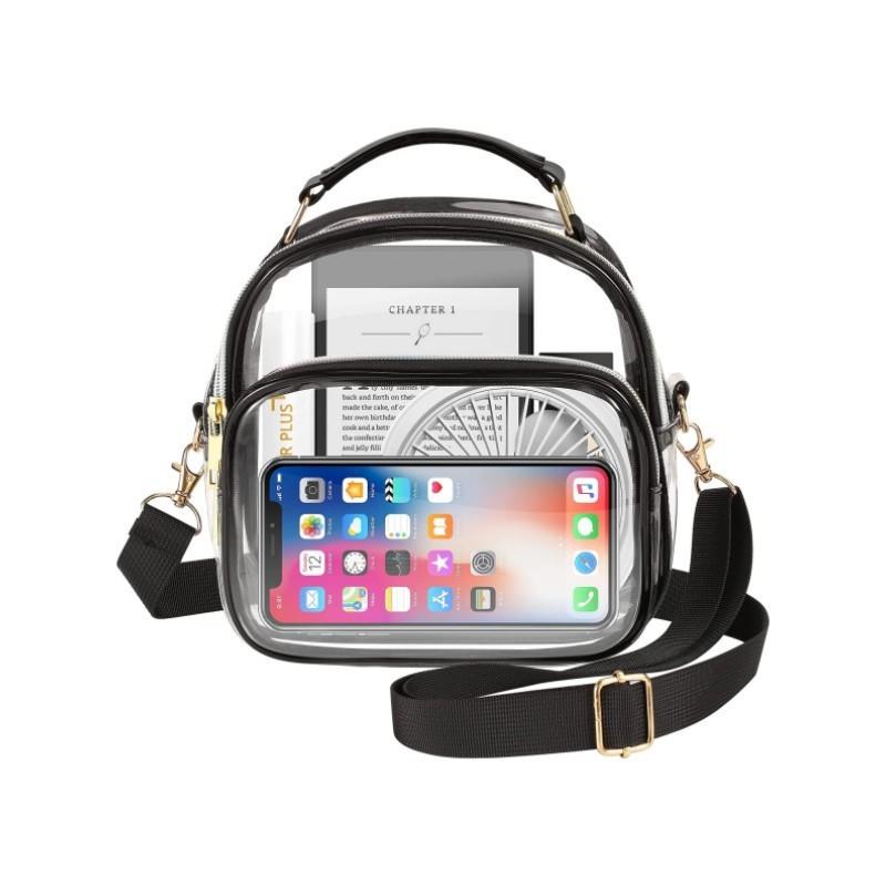 

Pvc Small Circular Crossbody Bag For Daily Casuals With Tassel Details