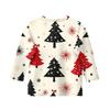 Christmas Day Print Tops For Youth Girls 5-16 Years Round Neck 3/4 Sleeves T-Shirts Trendy Tops Outfit Tees