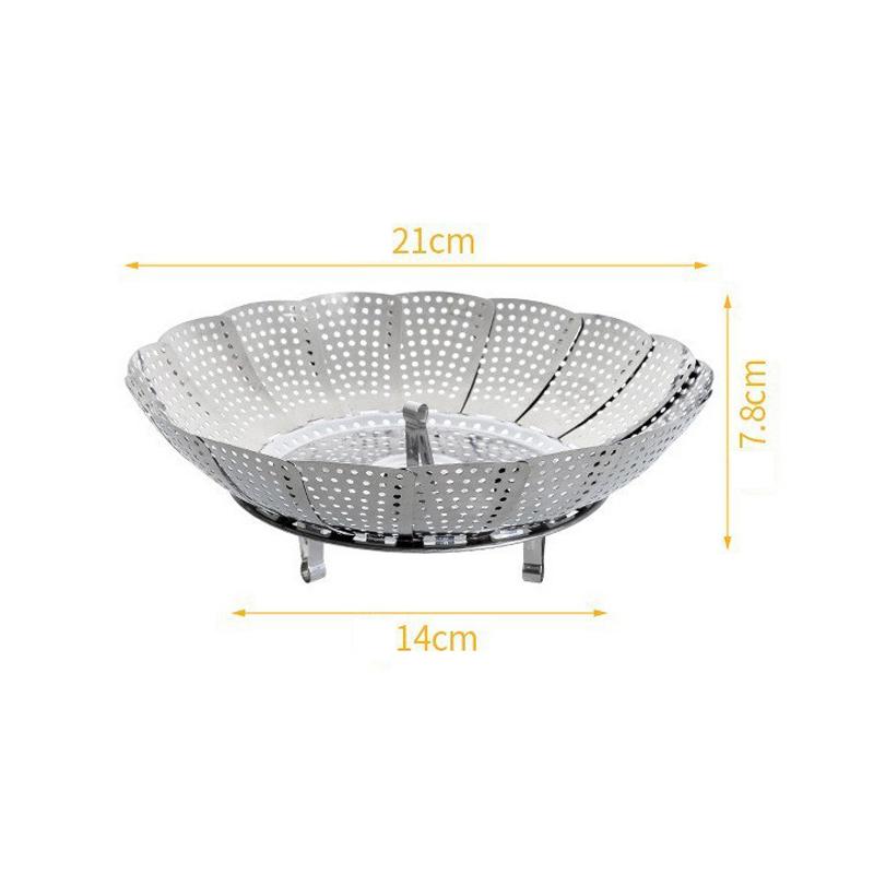 Folding Stainless Food Steamer Vegetable Fruit Food Basket Mesh Steamer Rack Cookware Utensils For Cooking Steam