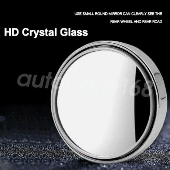 2Pcs Blind Spot Mirrors Round HD Glass Convex Side Car Rear View Mirror
