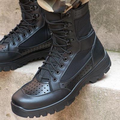 Breathable Summer Mesh Tactical Zipper Boots for Hiking and Mountaineering