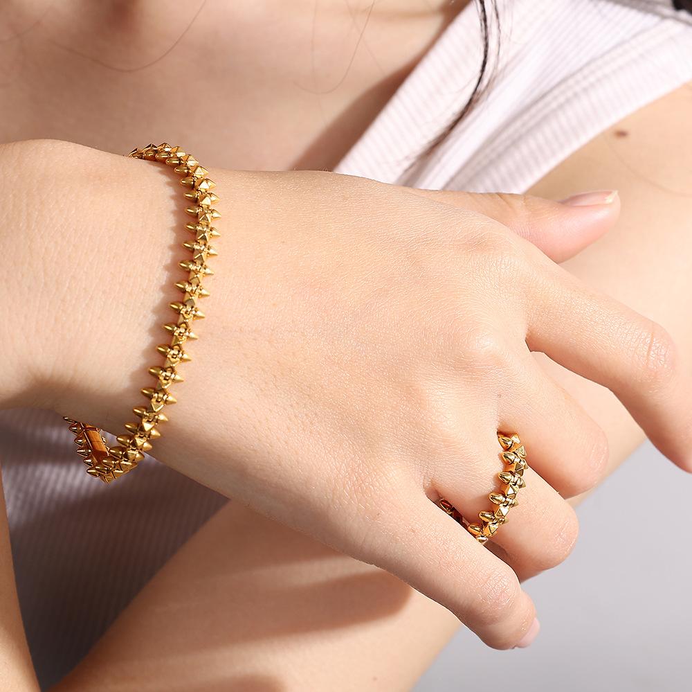 2026 Jewelry Fashion Bracelet, Ring Combination Street Style Design