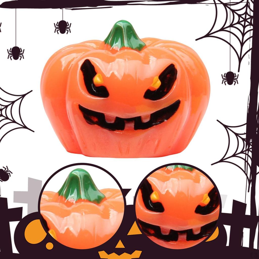 20 Pieces Halloween Miniature Pumpkin Figurines Desktop Ornament Resin Sculptures Crafts