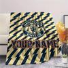 1PC Custom Name Manchester United FC Patterned Flannel Blanket Suitable For All Seasons for Home Decor Warmth and Comfort Gifts Holiday Present