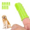 10PCS Silicone Soft Pet Finger Toothbrush Green Teeth Cleaning Tool for Cats DogsGreen
