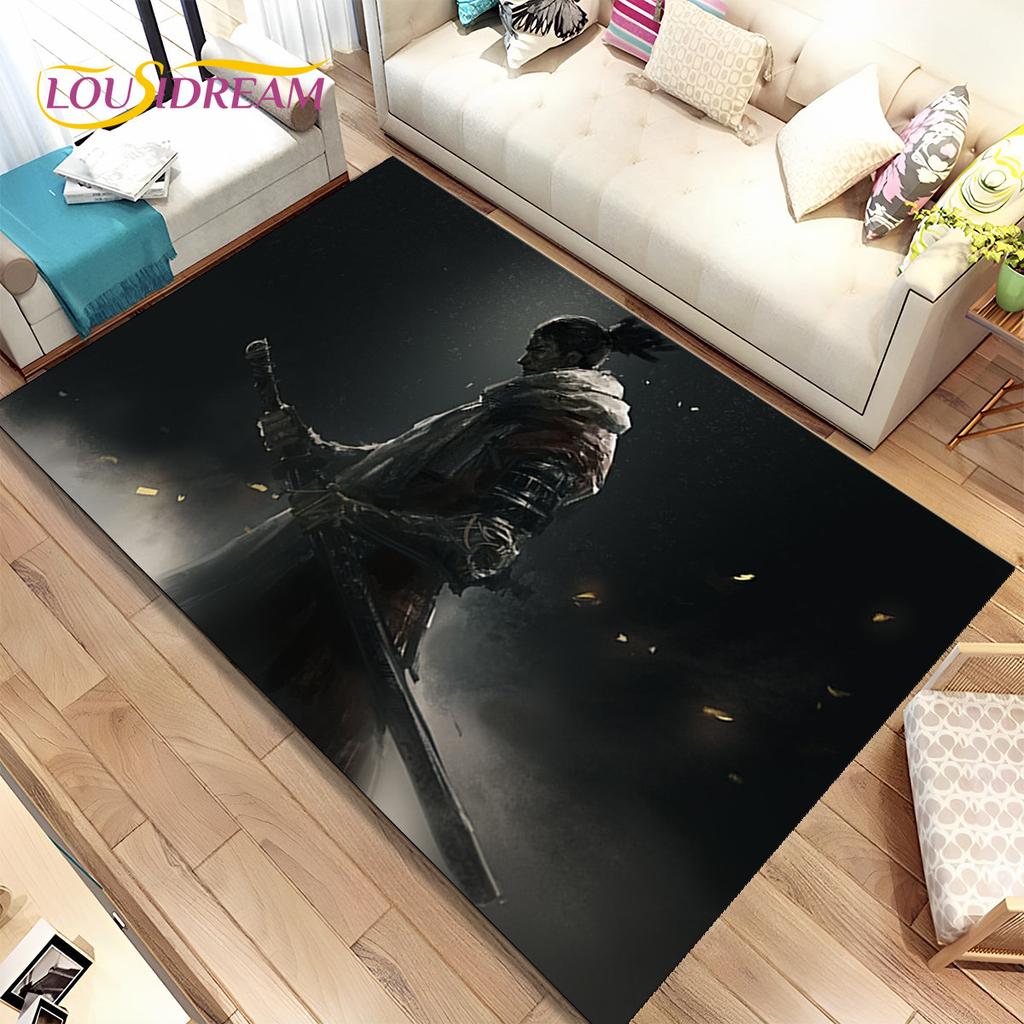 3D HD Sekiro Series Game Gamer Area Rug,Carpet Rug for Home Living Room Bedroom Sofa Doormat Decor,kids Play Non-slip Floor Mat