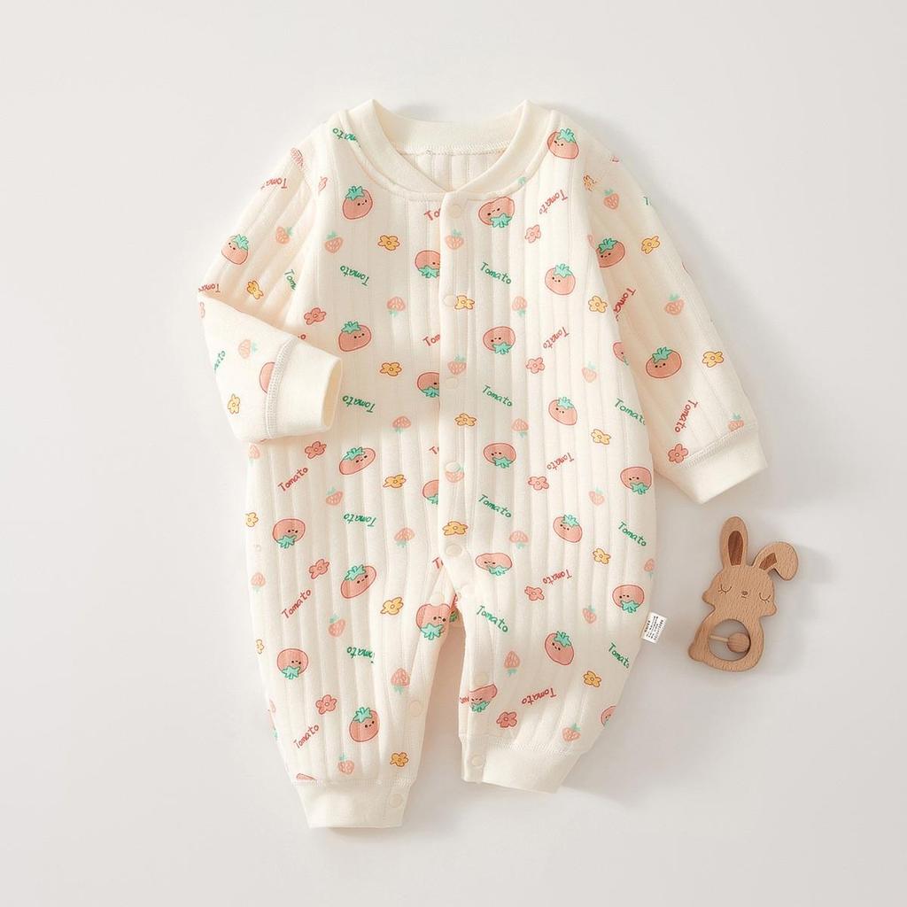 Quilted Baby Jumpsuit: Warm Winter Romper & Thicken Air Cotton Pajamas
