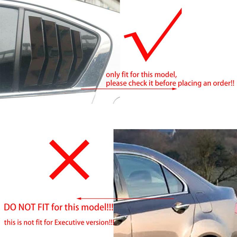 Für Honda Accord 8. Limousine 2008-2013 Auto Heckklappenfenster Seitenjalousie Abdeckung Zierleiste Aufkleber Lüftungsschaufel ABS Kohlefaser Schwarz