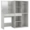 LED Vanity Table with 2 Cabinets Concrete Grey Engineered Wood