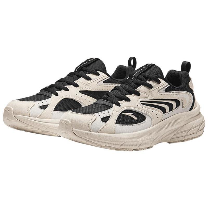 Anta AT956 Cushioning Anti-Slip And Wear-Resistant Low-Top Retro Running Shoes Women's Beige Black Sneakers 922345599-2