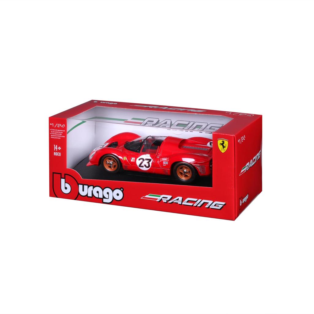 Bburago 1/24 Scale Ferrari 330 P4 Daytona Red / Diecast Model Car, Finished Product, 18-26310