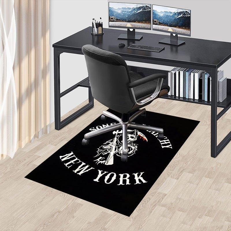 1pc Sons of Anarchy themed Office Carpet Chair Mats - durable polyester rug for home theater, office, dorm room decor - tA67